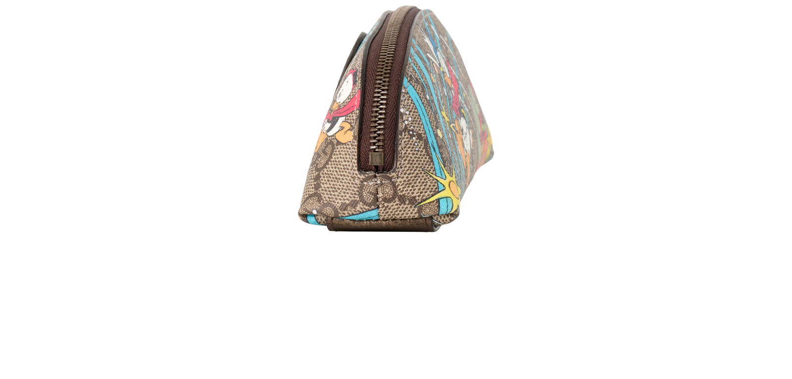 Gucci X Disney Donald Duck GG Pencil Case, &pound;250, Accessories, Brown, Canvas, Bottom view